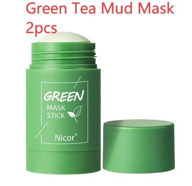 Cleansing Green Tea Mask Clay Stick Oil Control Anti - Acne Whitening Seaweed Mask Skin Care - BestSalesPrice