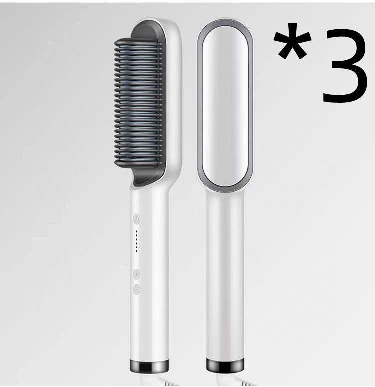 New 2 In 1 Hair Straightener Hot Comb Negative Ion Curling Tong Dual - purpose Electric Hair Brush - BestSalesPrice