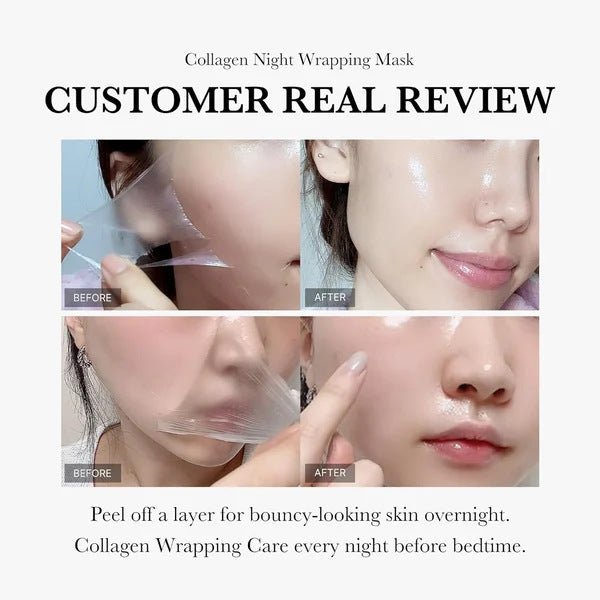 Face Night Mask Collagen Wrapping Mask Natural Ingredients Firming Elasticity & Hydration Anti - wrinkle For Skin Care - BestSalesPrice