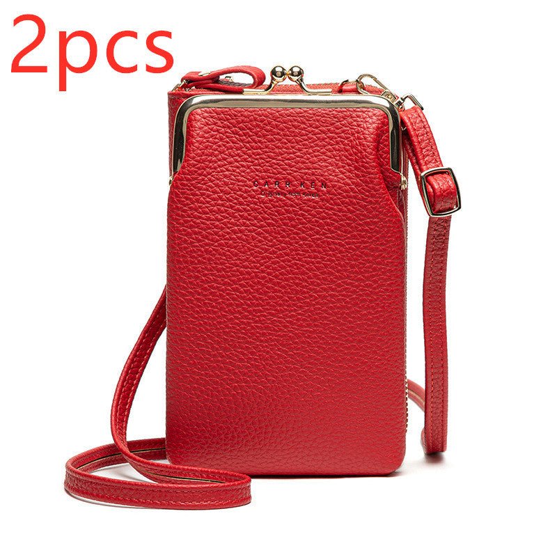 Fashion Lychee Pattern Solid Color Diagonal Shoulder Bag - BestSalesPrice