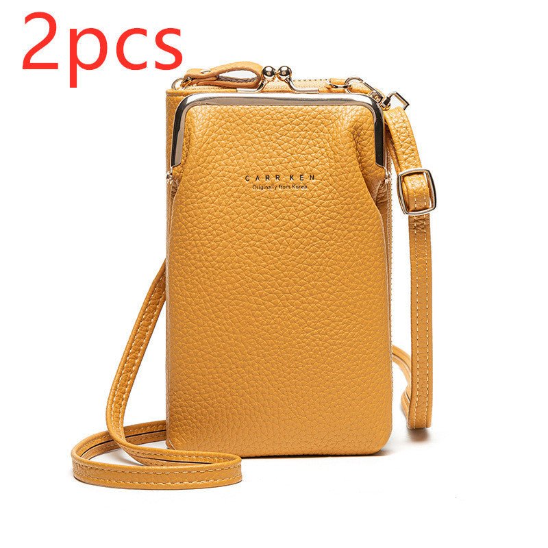 Fashion Lychee Pattern Solid Color Diagonal Shoulder Bag - BestSalesPrice