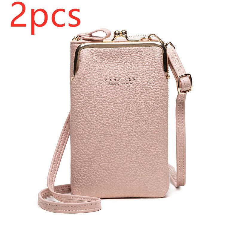 Fashion Lychee Pattern Solid Color Diagonal Shoulder Bag - BestSalesPrice