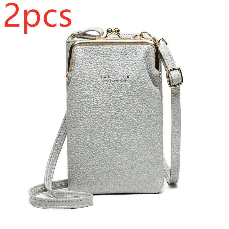 Fashion Lychee Pattern Solid Color Diagonal Shoulder Bag - BestSalesPrice