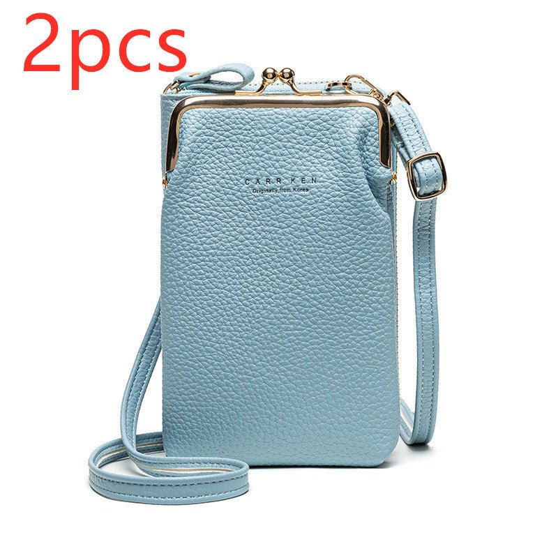 Fashion Lychee Pattern Solid Color Diagonal Shoulder Bag - BestSalesPrice