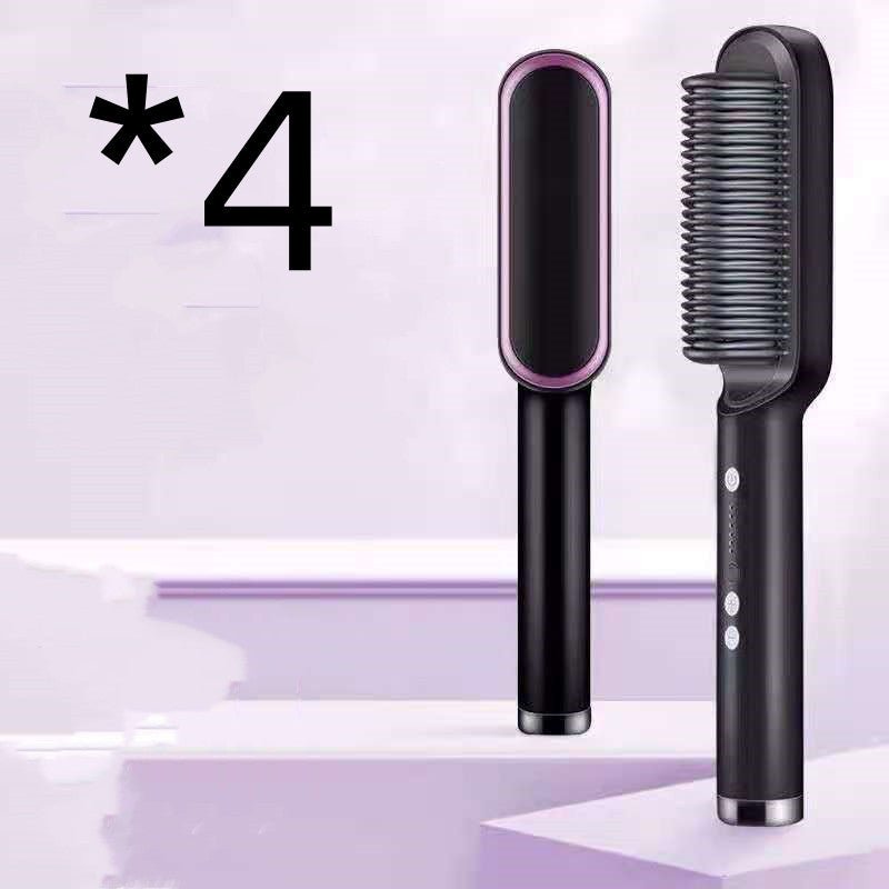 New 2 In 1 Hair Straightener Hot Comb Negative Ion Curling Tong Dual - purpose Electric Hair Brush - BestSalesPrice