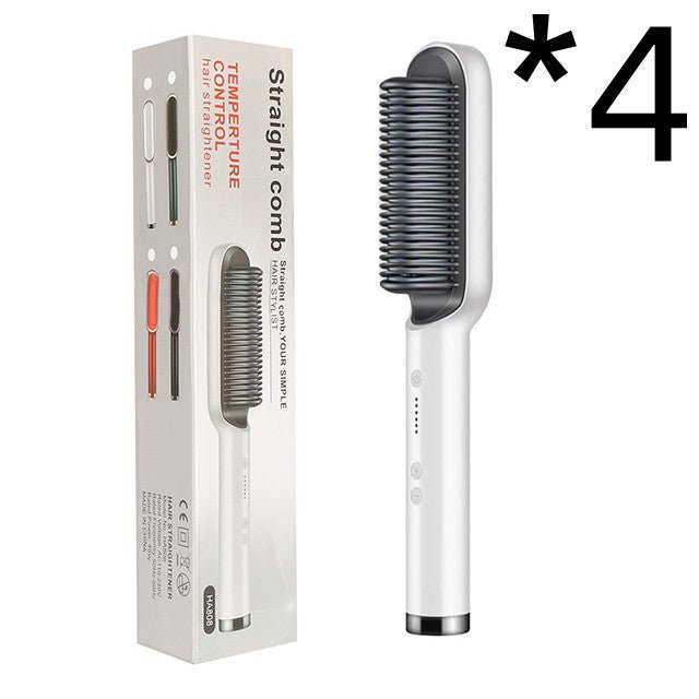 New 2 In 1 Hair Straightener Hot Comb Negative Ion Curling Tong Dual - purpose Electric Hair Brush - BestSalesPrice